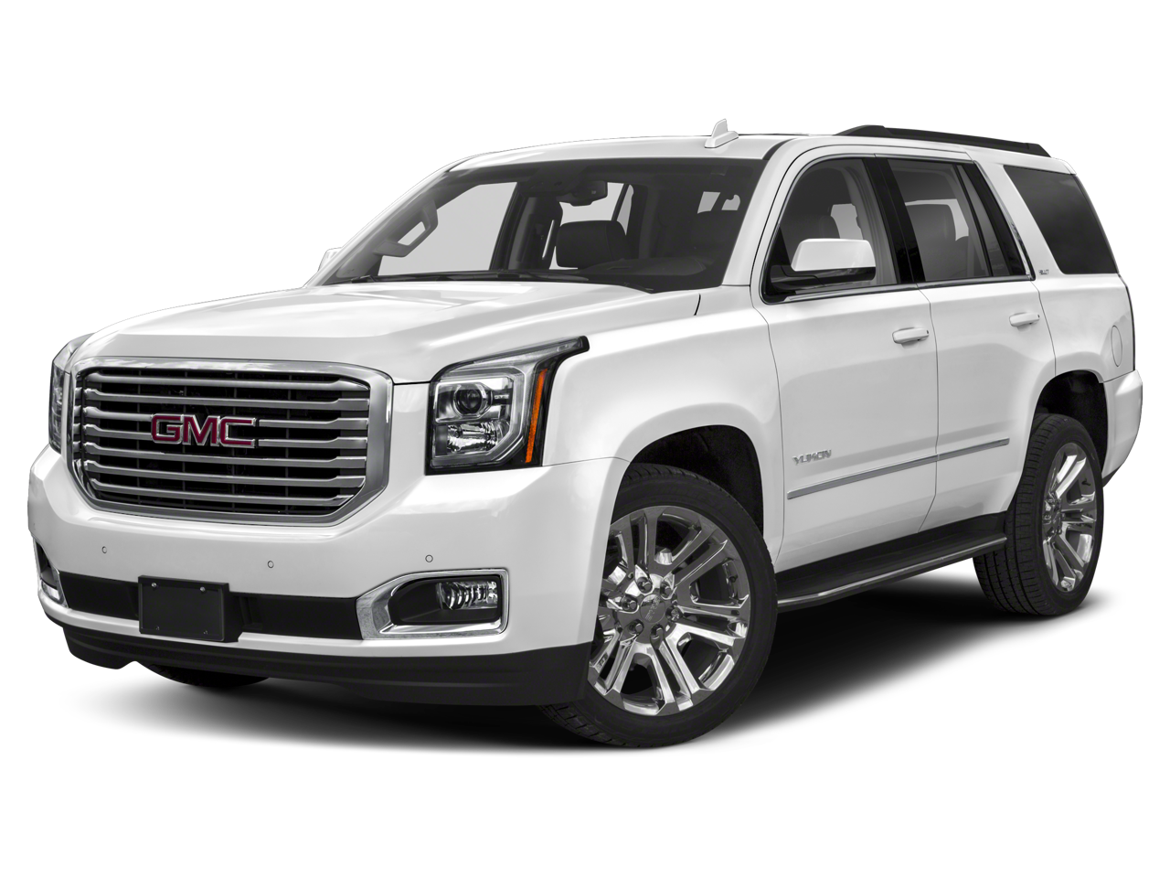 2018 GMC Yukon SLT in Onyx Black — front three-quarter view