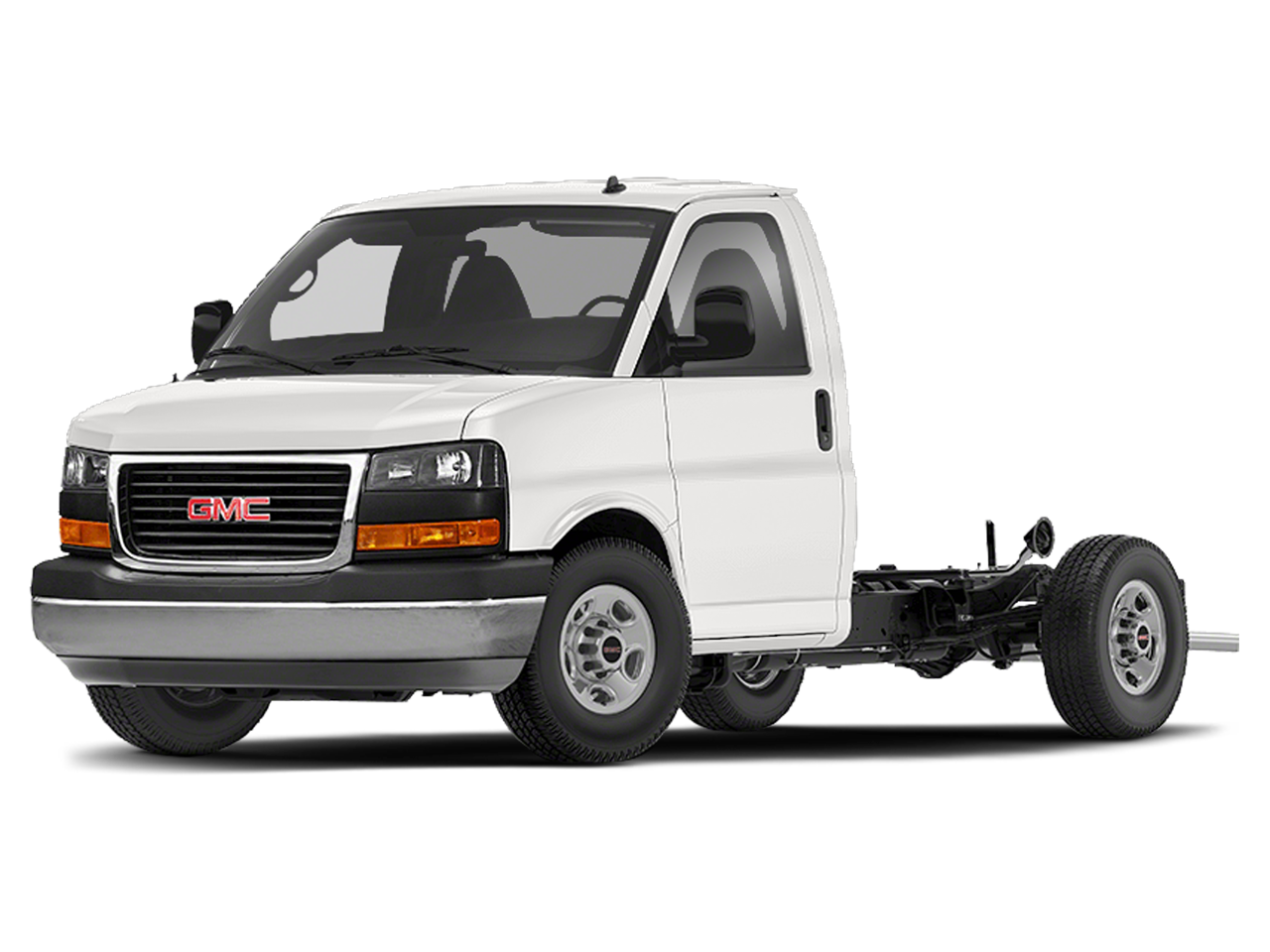 2019 GMC Savana Cutaway 3500 Work Van in Summit White — front three-quarter view