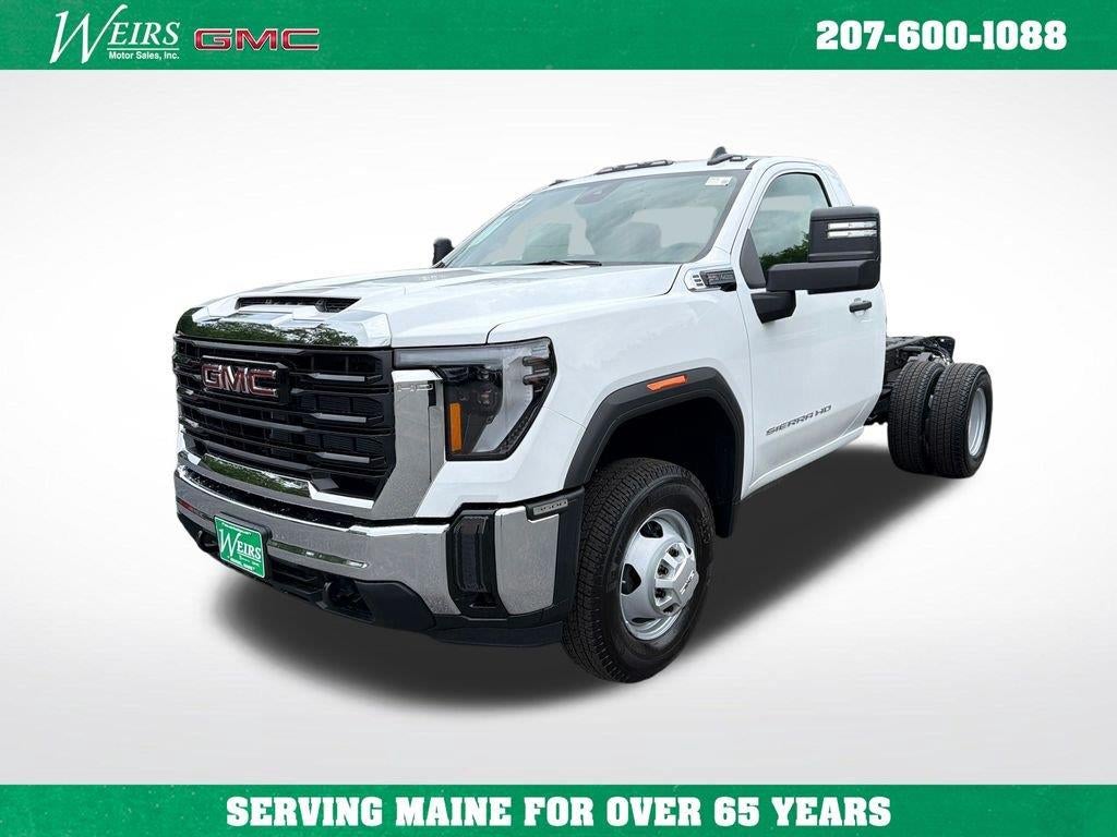 2026 GMC Sierra 3500 HD Chassis Cab Pro in Summit White — front three-quarter view