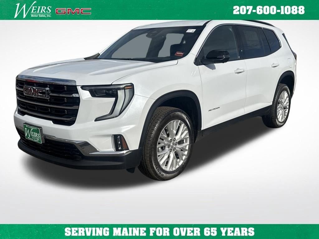 2026 GMC Acadia Elevation in Glacier White Tricoat — front three-quarter view