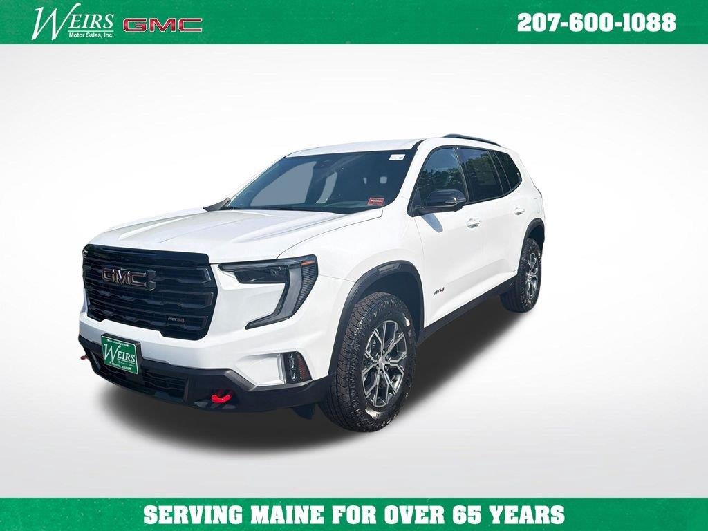 2026 GMC Acadia AT4 in Summit White — front three-quarter view