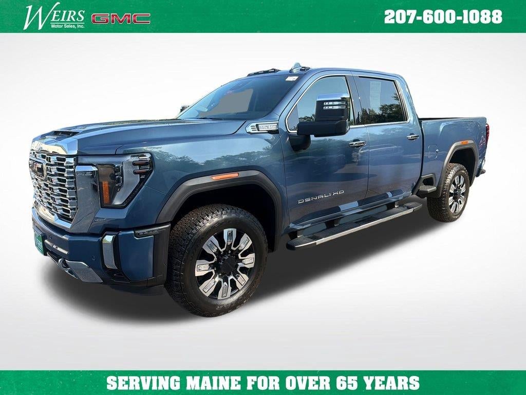 2025 GMC Sierra 2500 HD Denali in Downpour Metallic — front three-quarter view