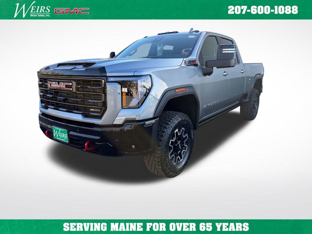 2026 GMC Sierra 2500 HD AT4X in Sterling Metallic — front three-quarter view