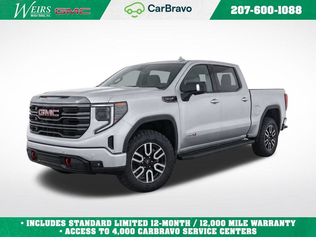 2022 GMC Sierra 1500 AT4 in Quicksilver Metallic — front three-quarter view