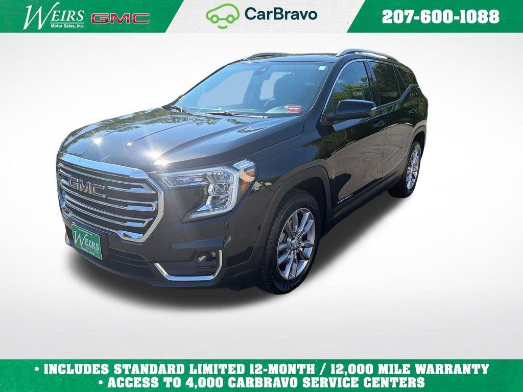 2022 GMC Terrain SLT in Ebony Twilight Metallic — front three-quarter view