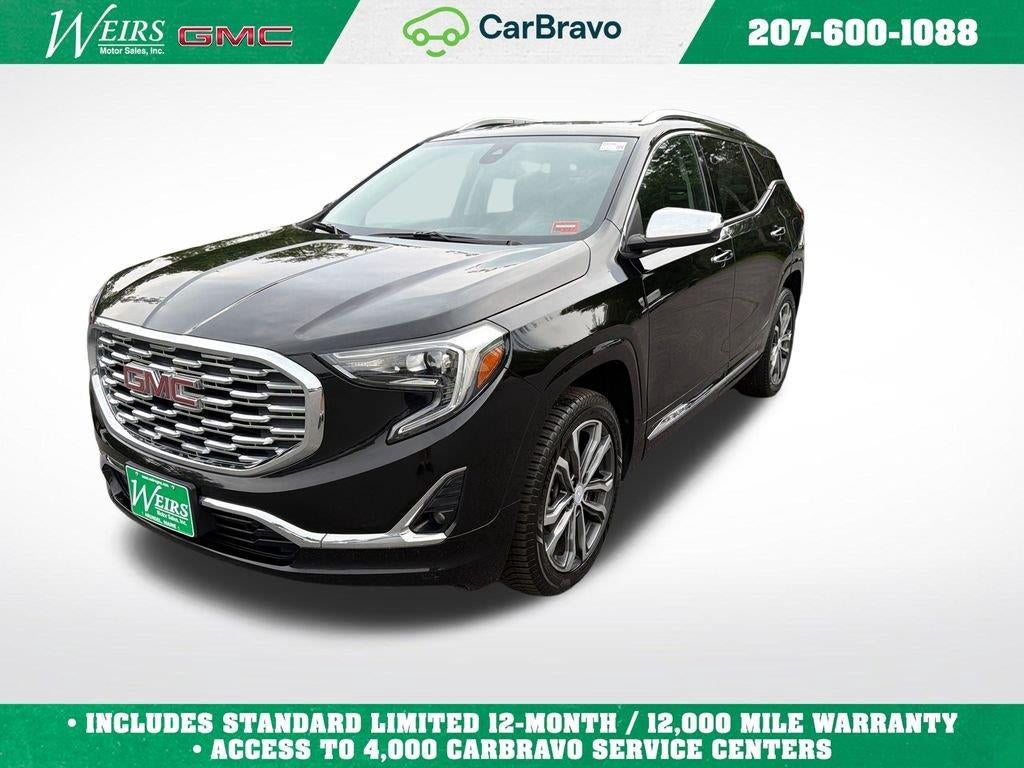2019 GMC Terrain Denali in Ebony Twilight Metallic — front three-quarter view