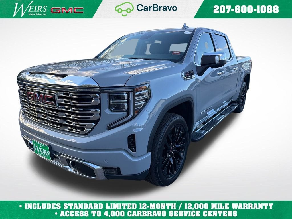 2025 GMC Sierra 1500 Denali in Thunderstorm Gray — front three-quarter view