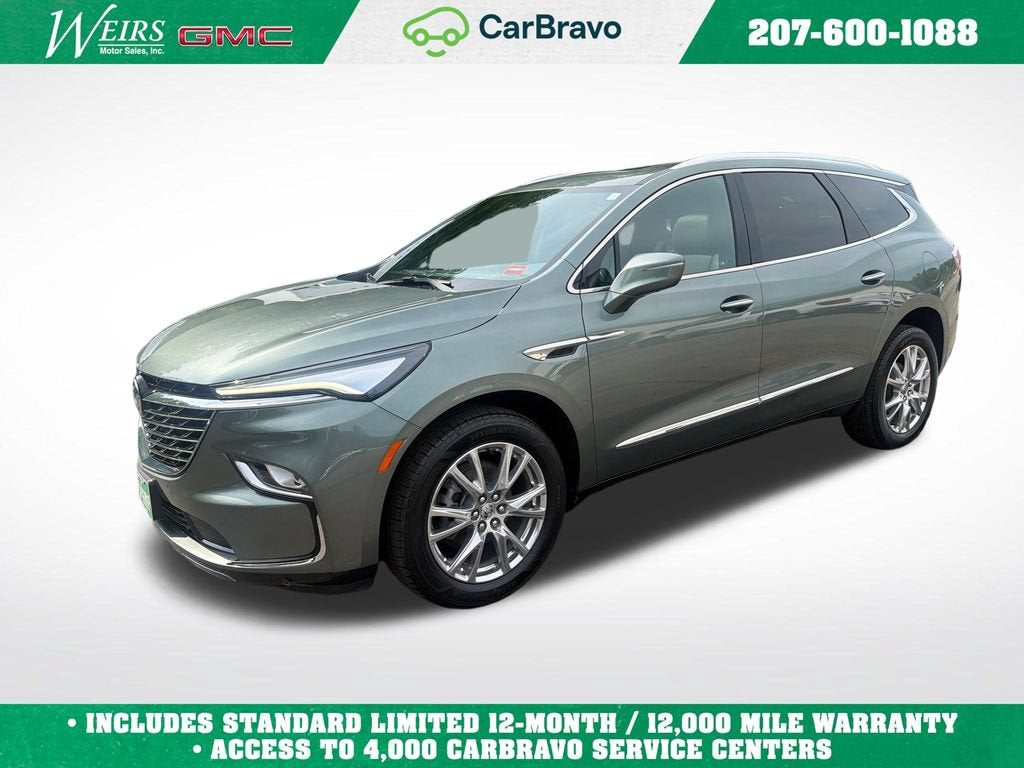 2023 Buick Enclave Essence in Sage Metallic — front three-quarter view